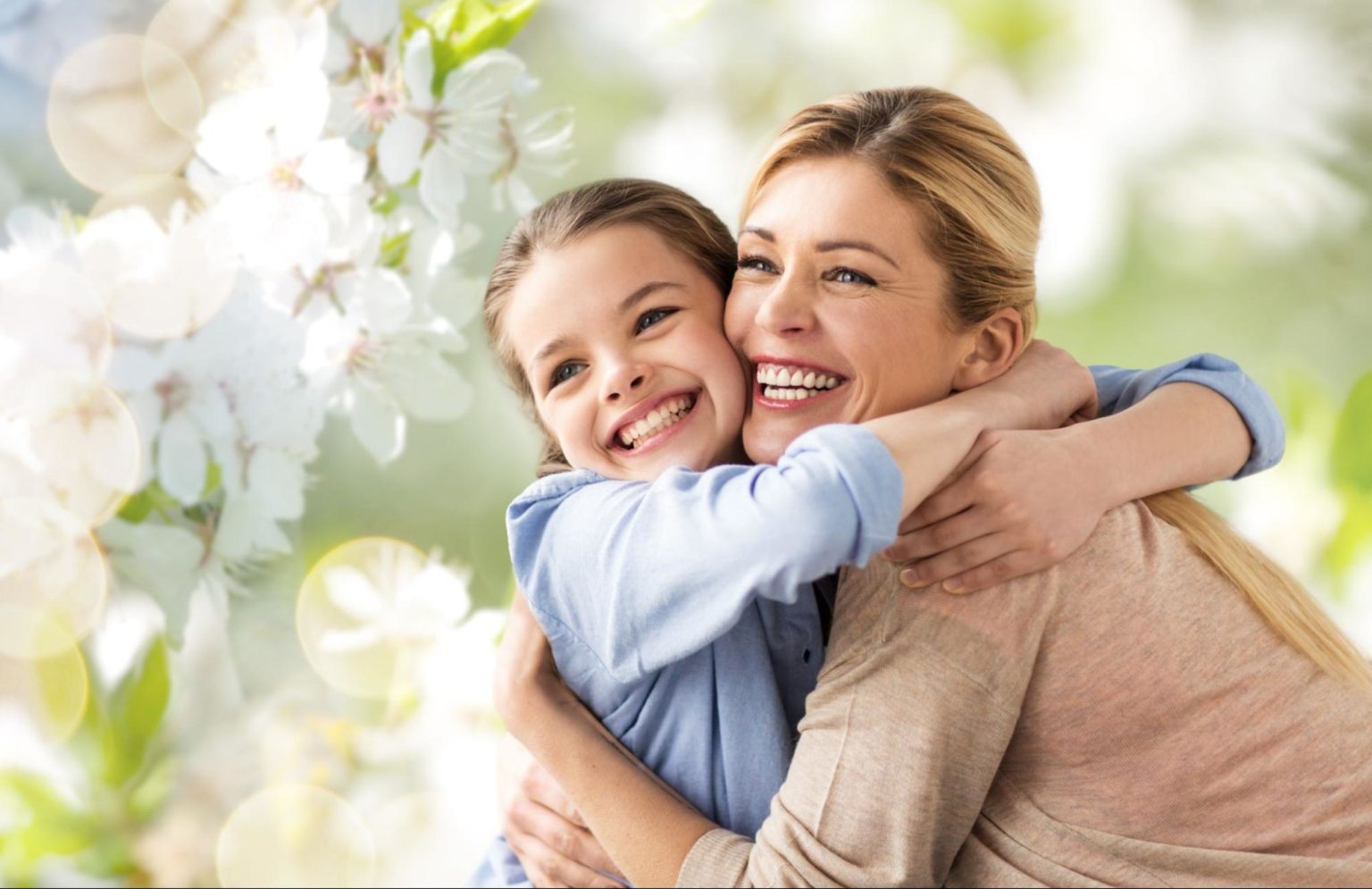 Mother and daughter sharing a hug
